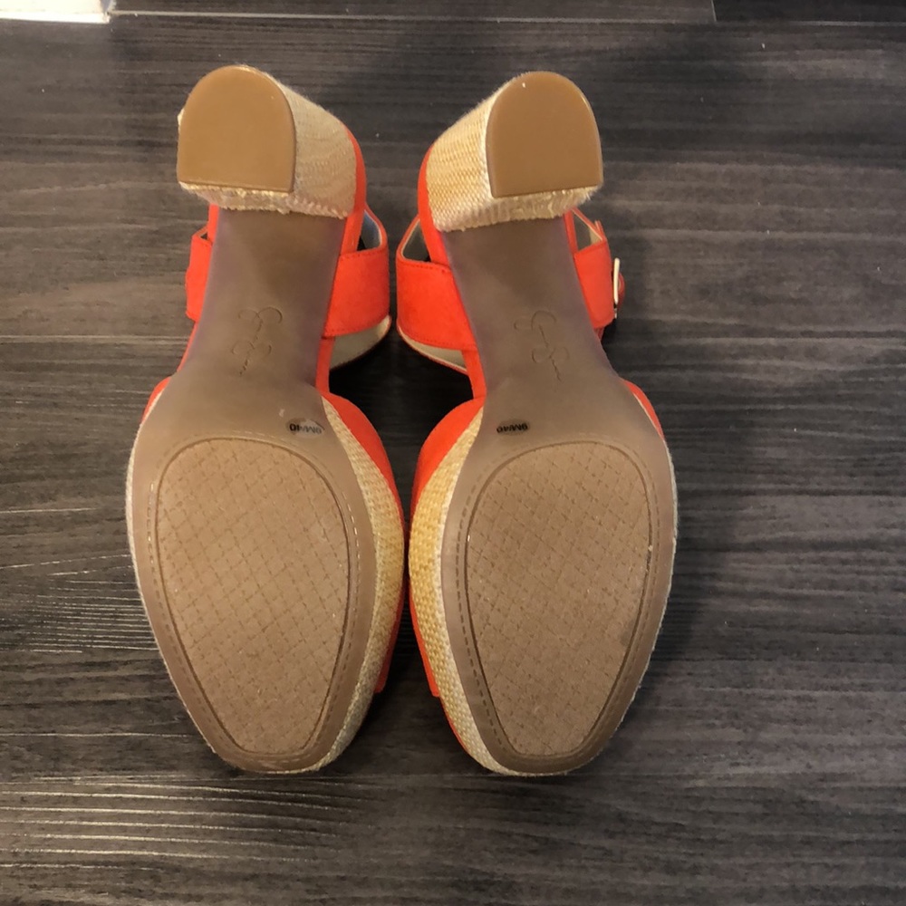 NBW Jessica Simpson Priella Tangerine and Natural Platform Sandal - Picture 8 of 11